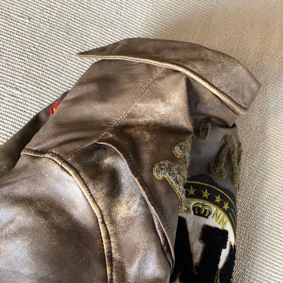 希少品 NAF NAF フライトジャケット レザージャケット G-1 羊革 XL