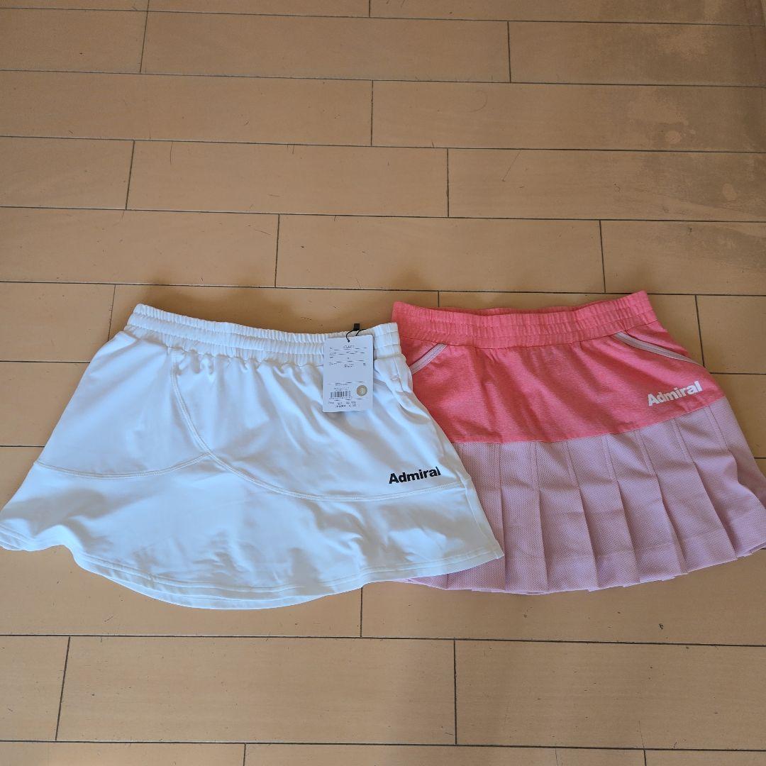 ★お買得★Admiral テニススコートセット ホワイト・ピンク　Mサイズ