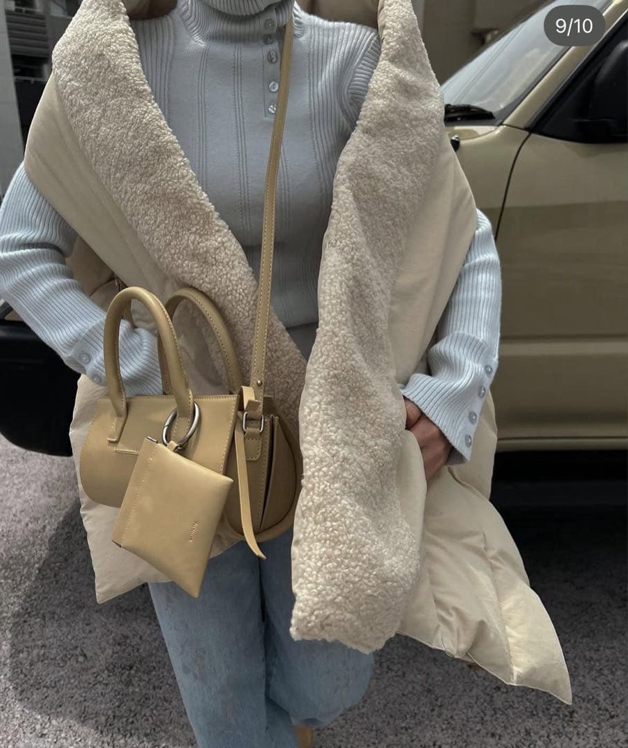 willfully アイボリー　ダウンベストショール