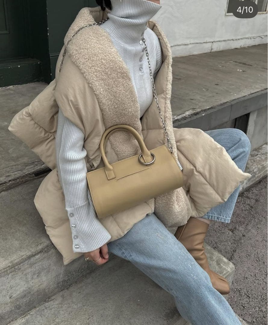 willfully アイボリー　ダウンベストショール