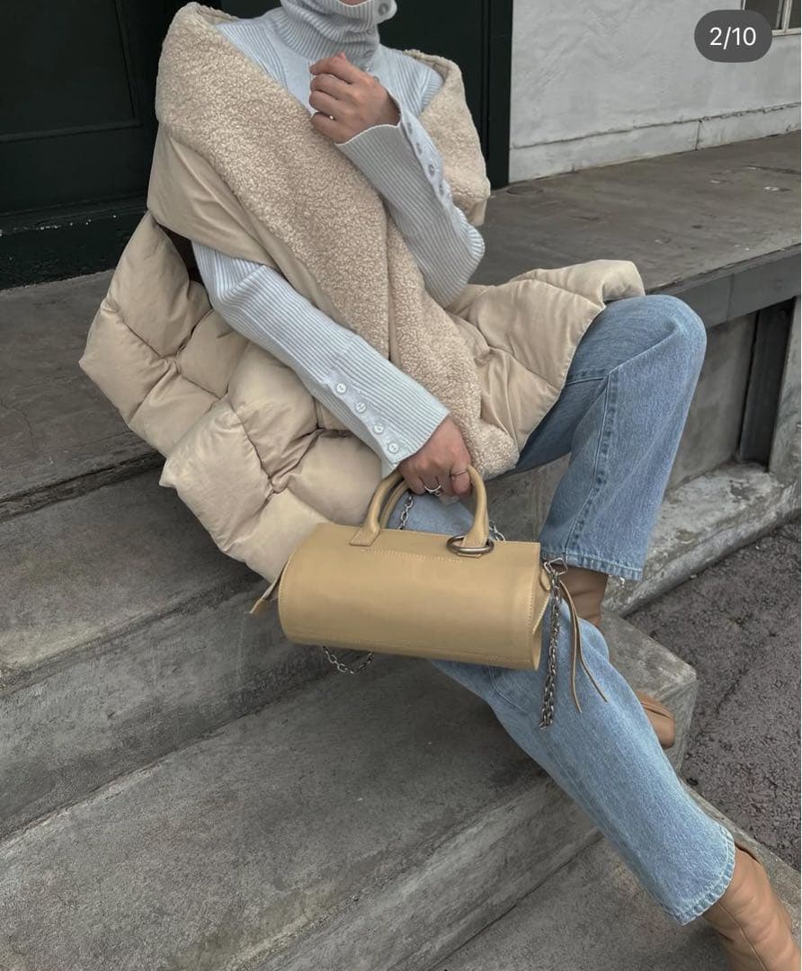 willfully アイボリー　ダウンベストショール