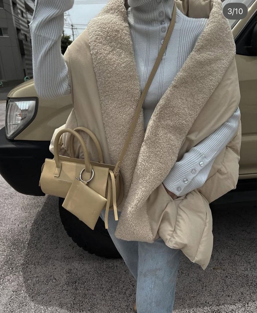 willfully アイボリー　ダウンベストショール