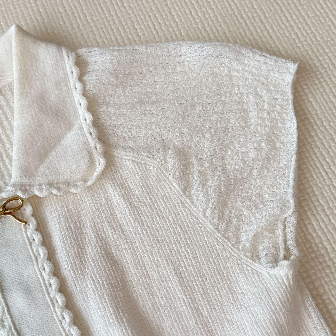 LOUIS VUITTON 半袖Tシャツ Lサイズ　ホワイト　ゴールド　リボン