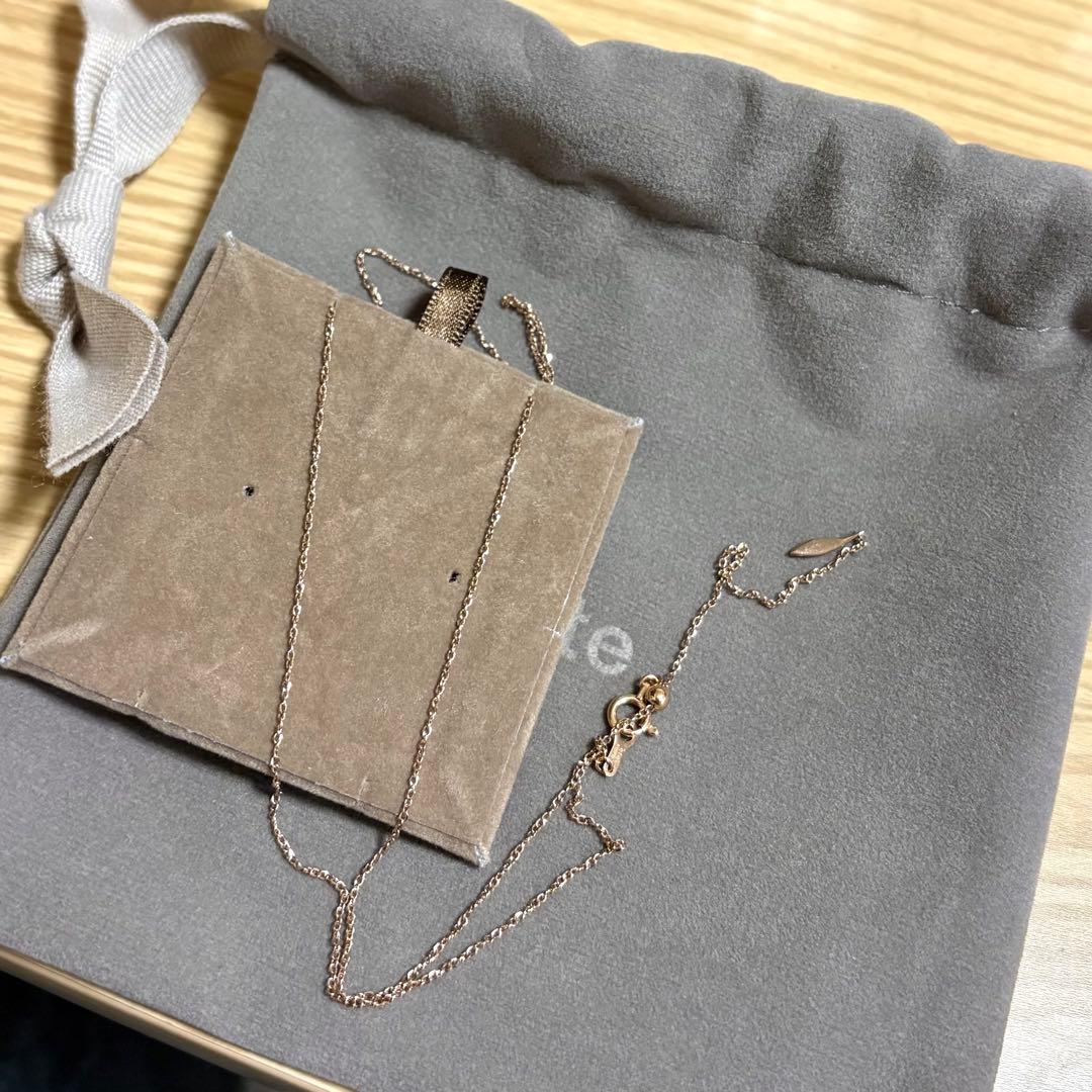 ete K18MPG ミラーカットチェーンネックレス ピンクゴールド