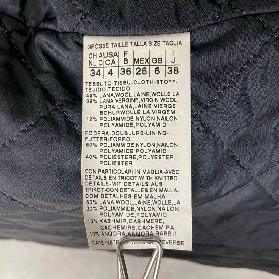 【美品】MAXMARA ライナー付き レイヤード ウール スタンドカラー コート