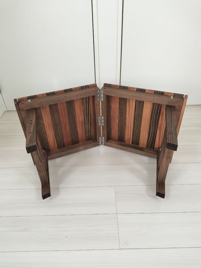 ウッド　ローテーブル　折りたたみ　ハンドメイド