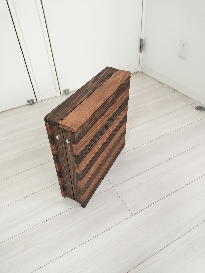 ウッド　ローテーブル　折りたたみ　ハンドメイド