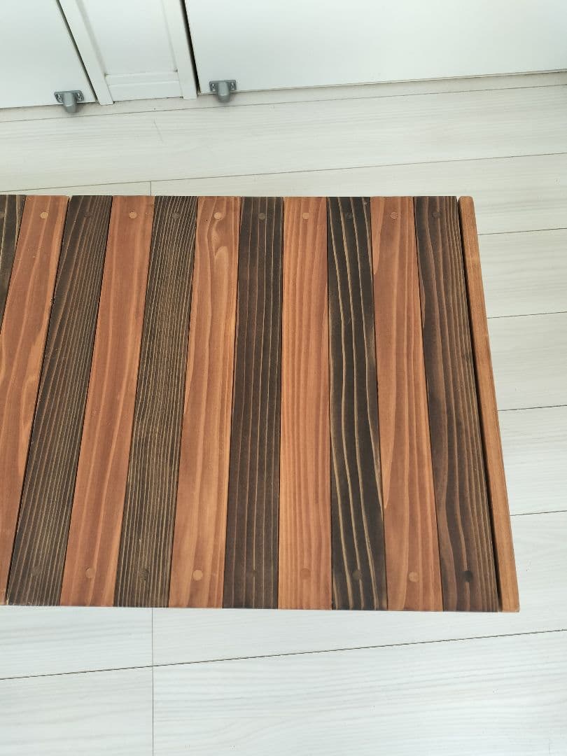 ウッド　ローテーブル　折りたたみ　ハンドメイド