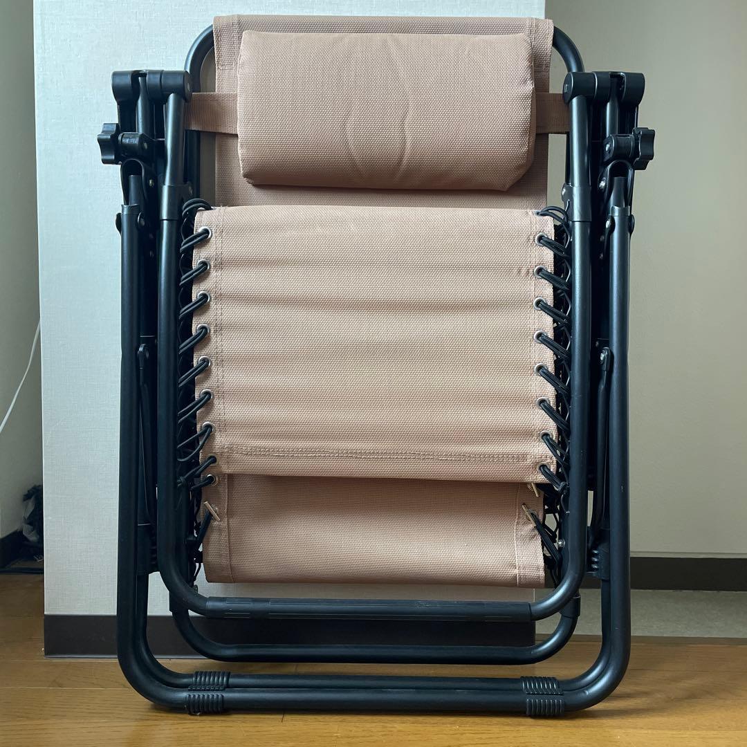 Amazonベーシック 折りたたみ ゼログラビティーチェア サイドテーブル付2脚