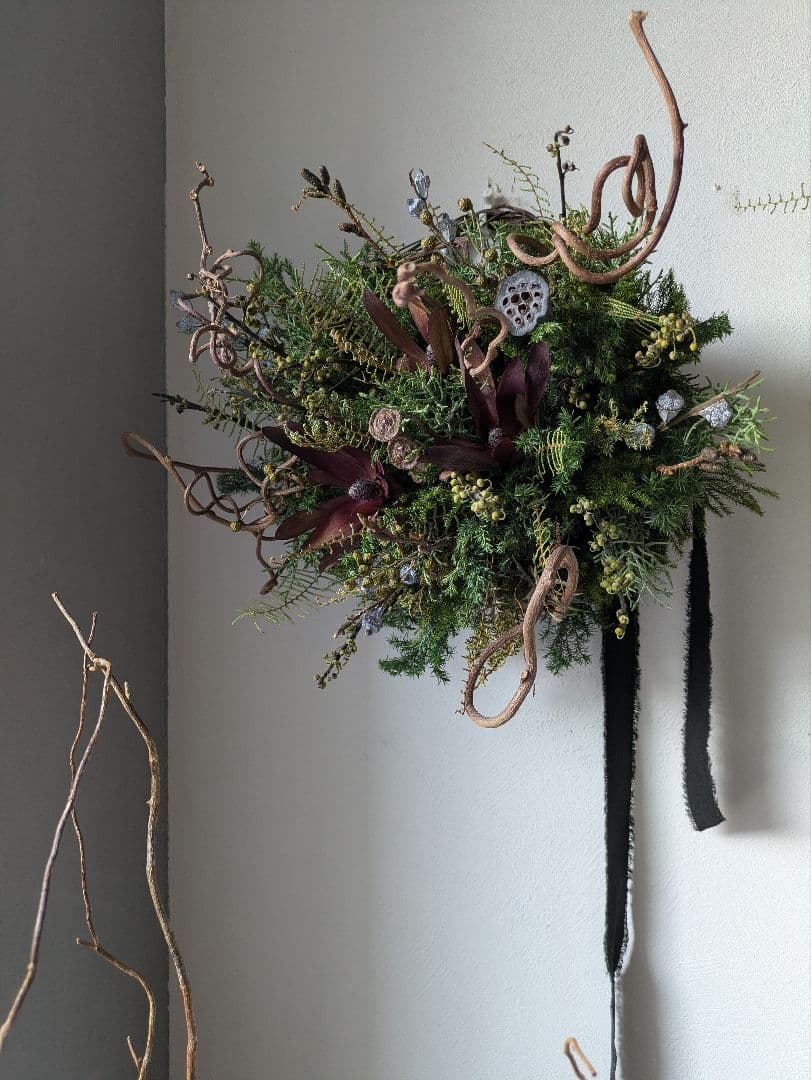 ドライフラワー　リース　クリスマスリース　インテリア