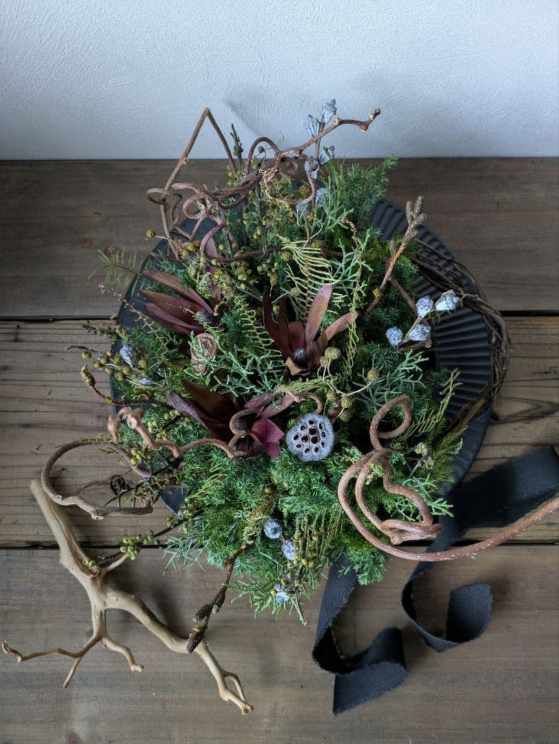 ドライフラワー　リース　クリスマスリース　インテリア
