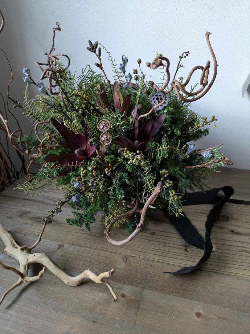 ドライフラワー　リース　クリスマスリース　インテリア