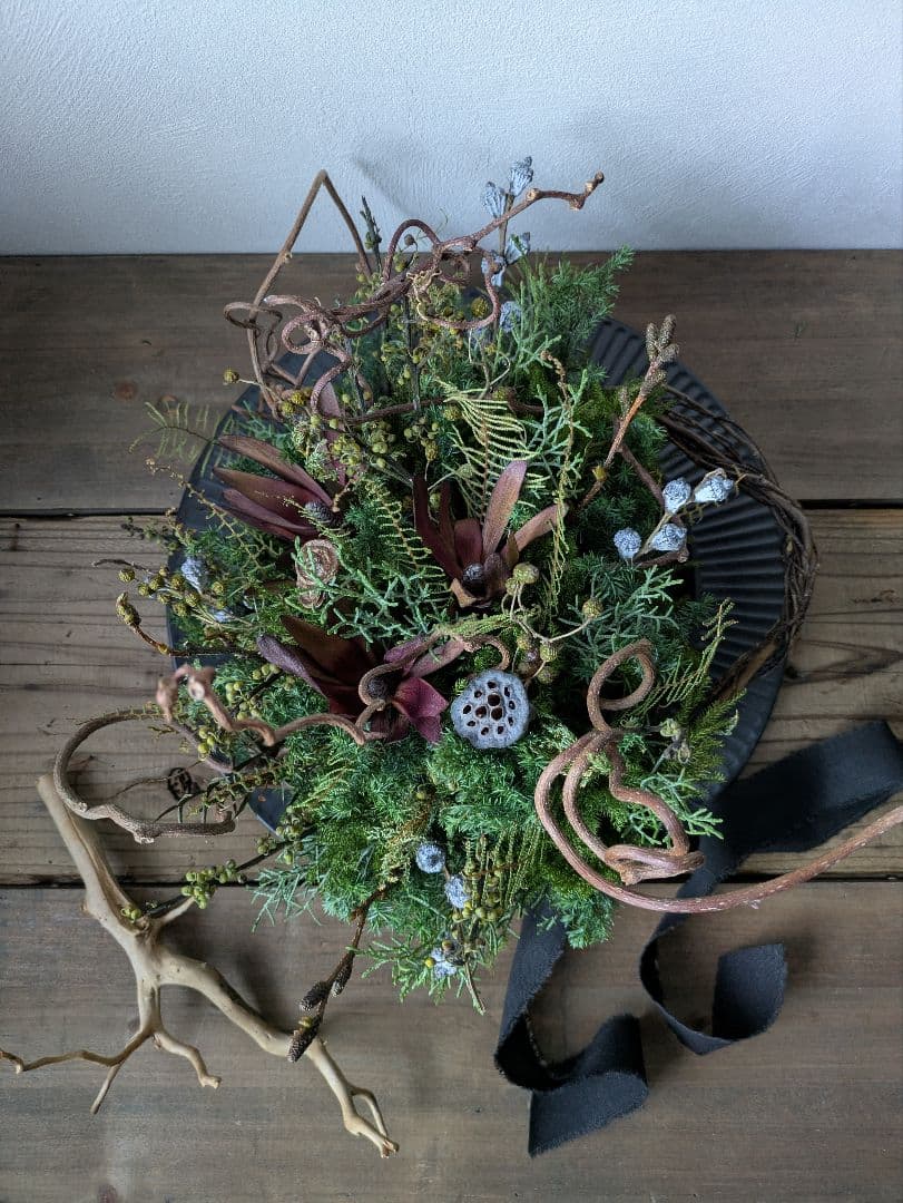 ドライフラワー　リース　クリスマスリース　インテリア