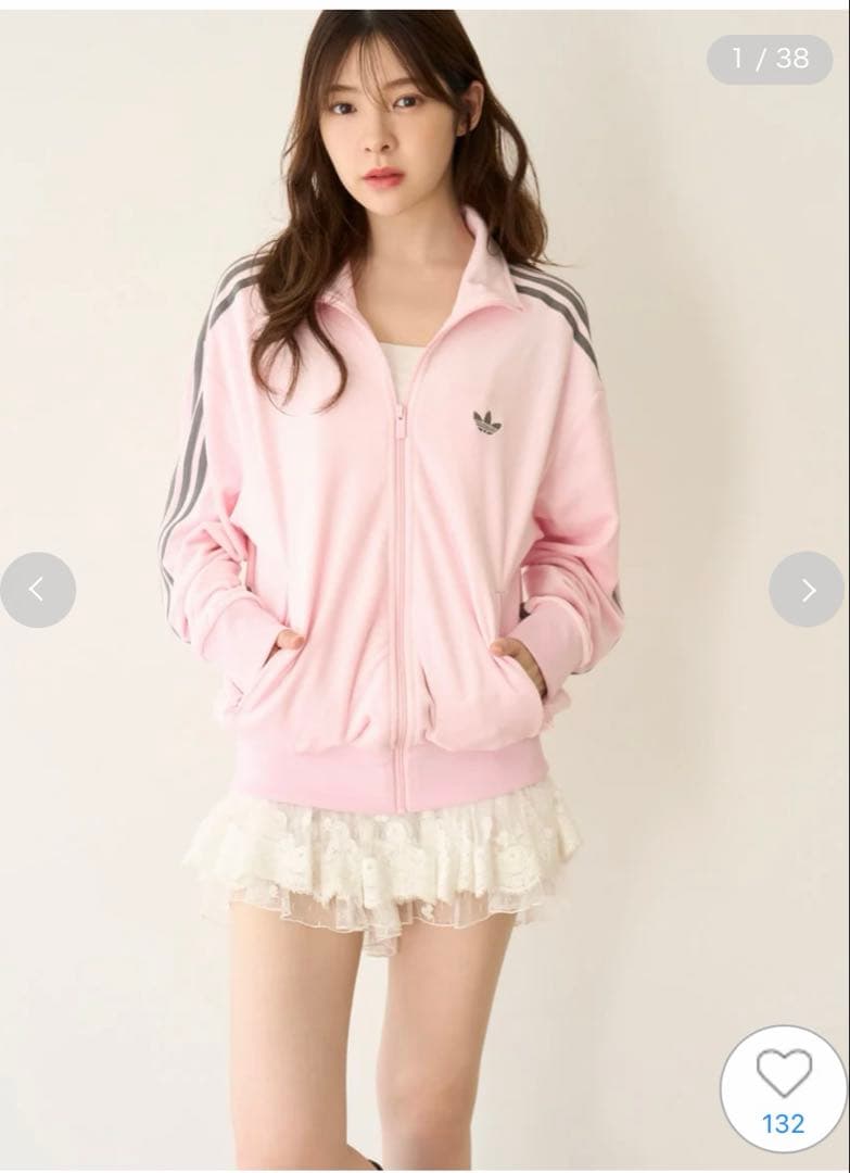 adidas SNIDEL ファイヤーバードトラックジャケットベロア