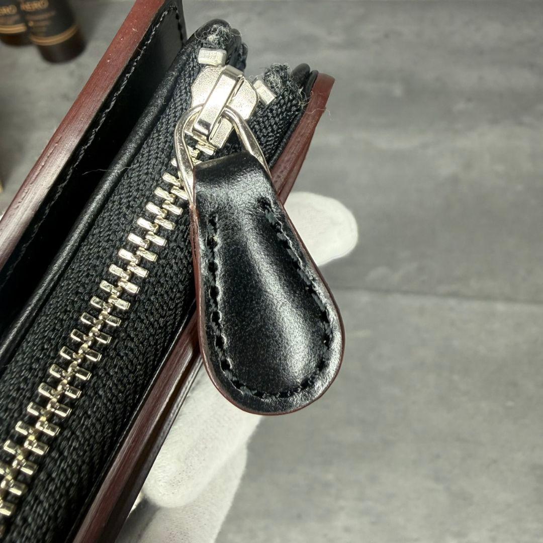 【新品同等】GANZO AVON ブライドルレザー Lファスナー 2つ折り財布