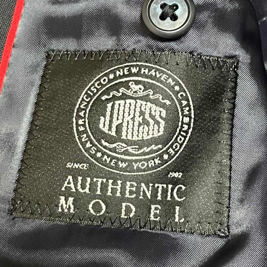 【美品】ジェイプレス　テーラードジャケット　金ボタン 紺ブレ　シングル　M 黒