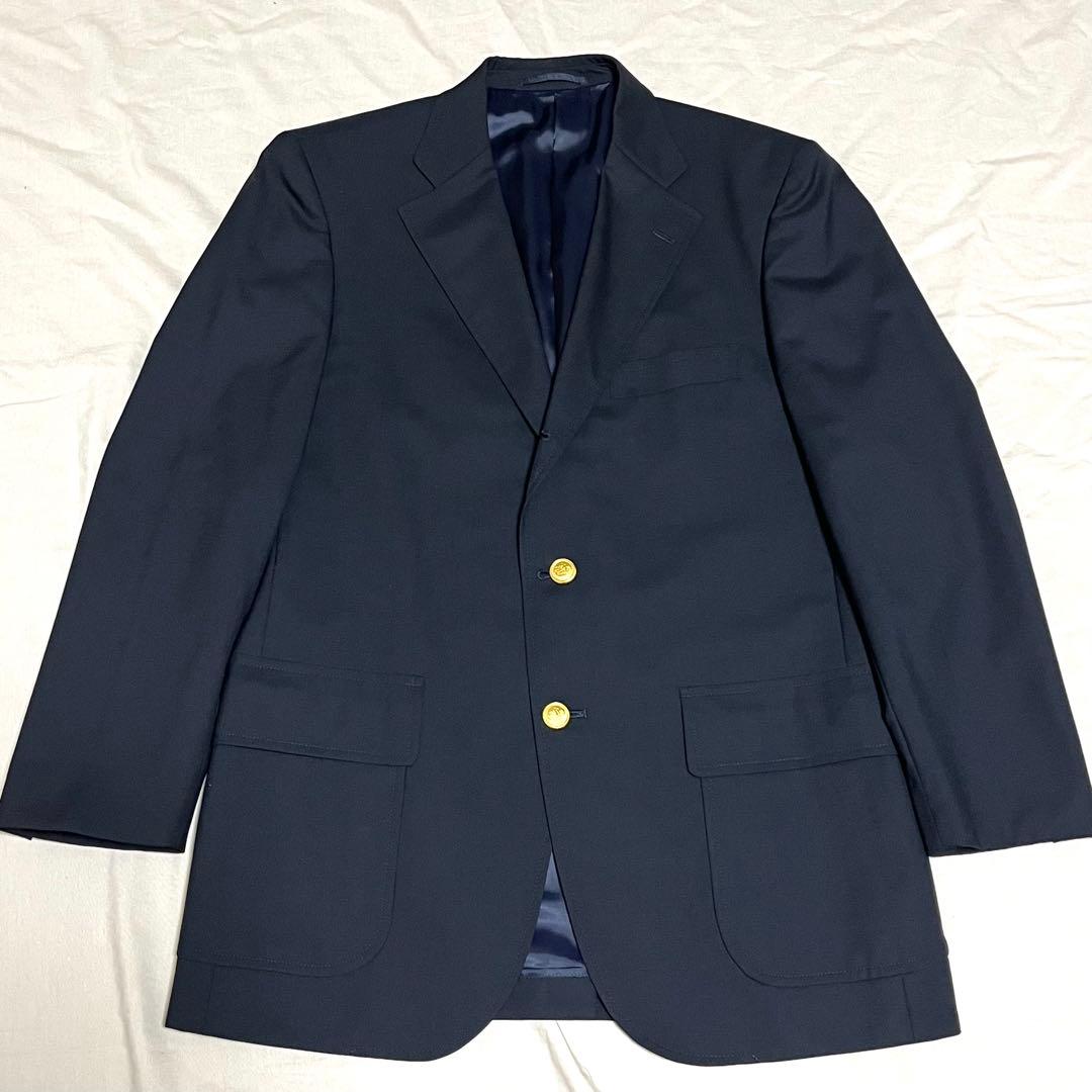 【美品】ジェイプレス　テーラードジャケット　金ボタン 紺ブレ　シングル　M 黒