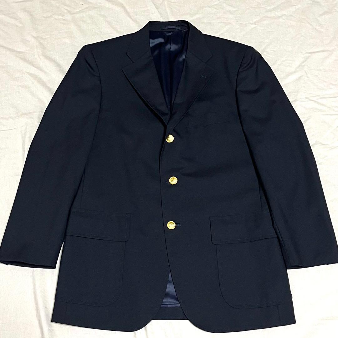 【美品】ジェイプレス　テーラードジャケット　金ボタン 紺ブレ　シングル　M 黒