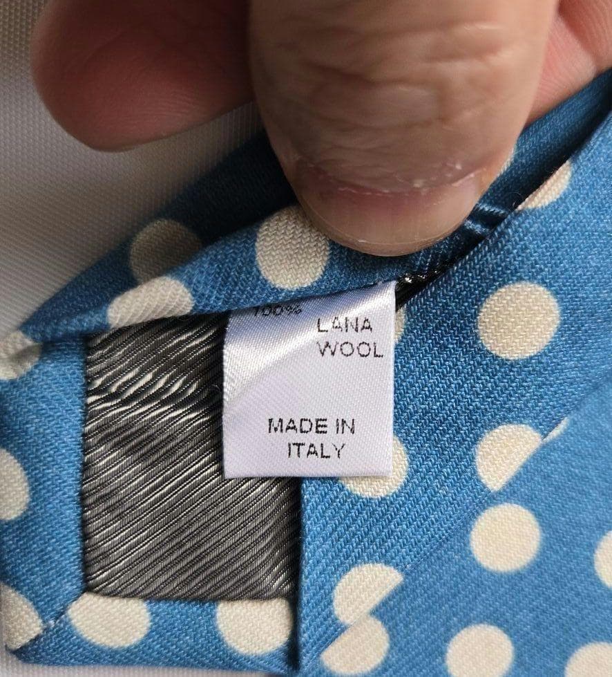 新品　未使用　美品　ErricoFormicola　ブルー　 水玉　ネクタイ