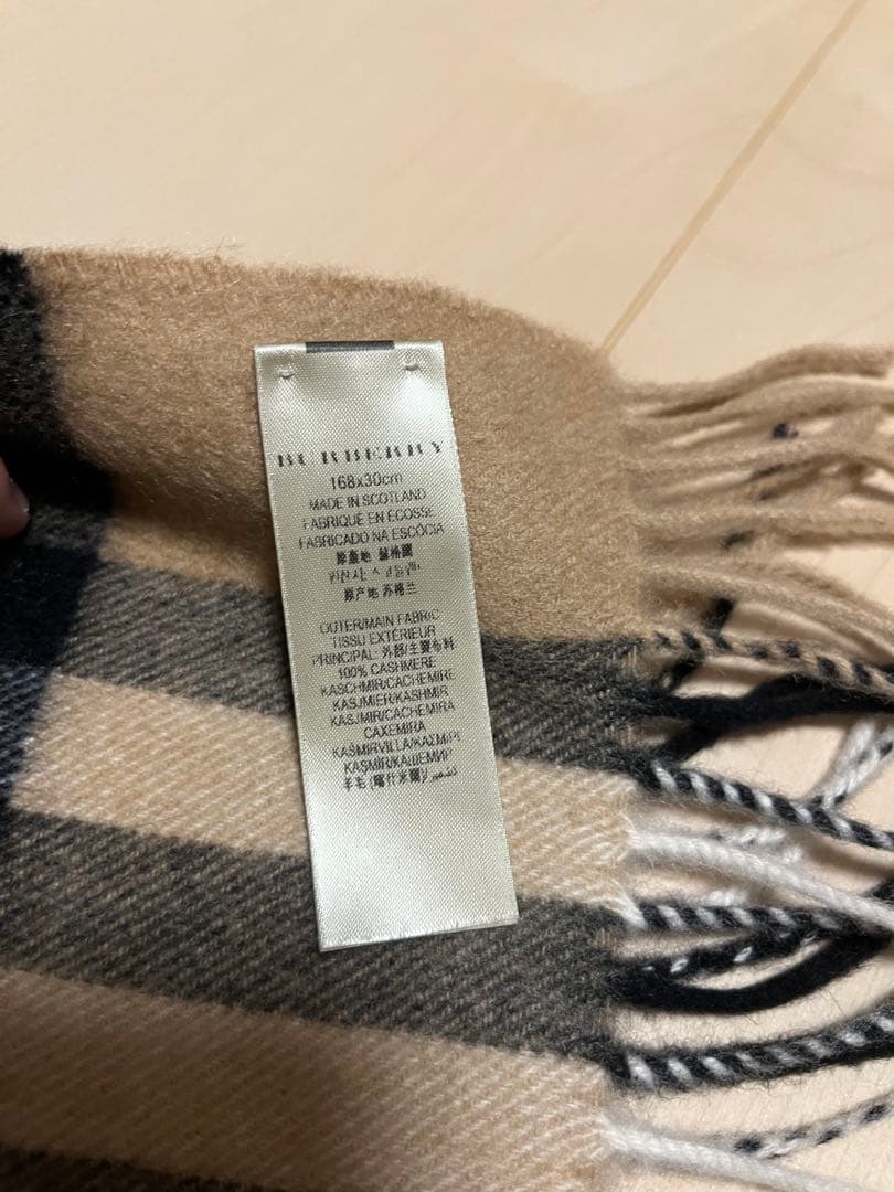 BURBERRY　バーバリー　マフラー　カシミア100％ キャメル　未使用に近い
