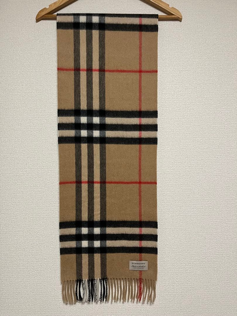 BURBERRY　バーバリー　マフラー　カシミア100％ キャメル　未使用に近い