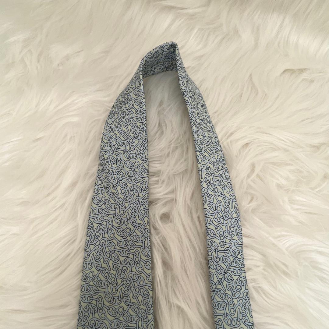 新品未使用品✨エルメス　HERMES ネクタイ　シルク100％　水色