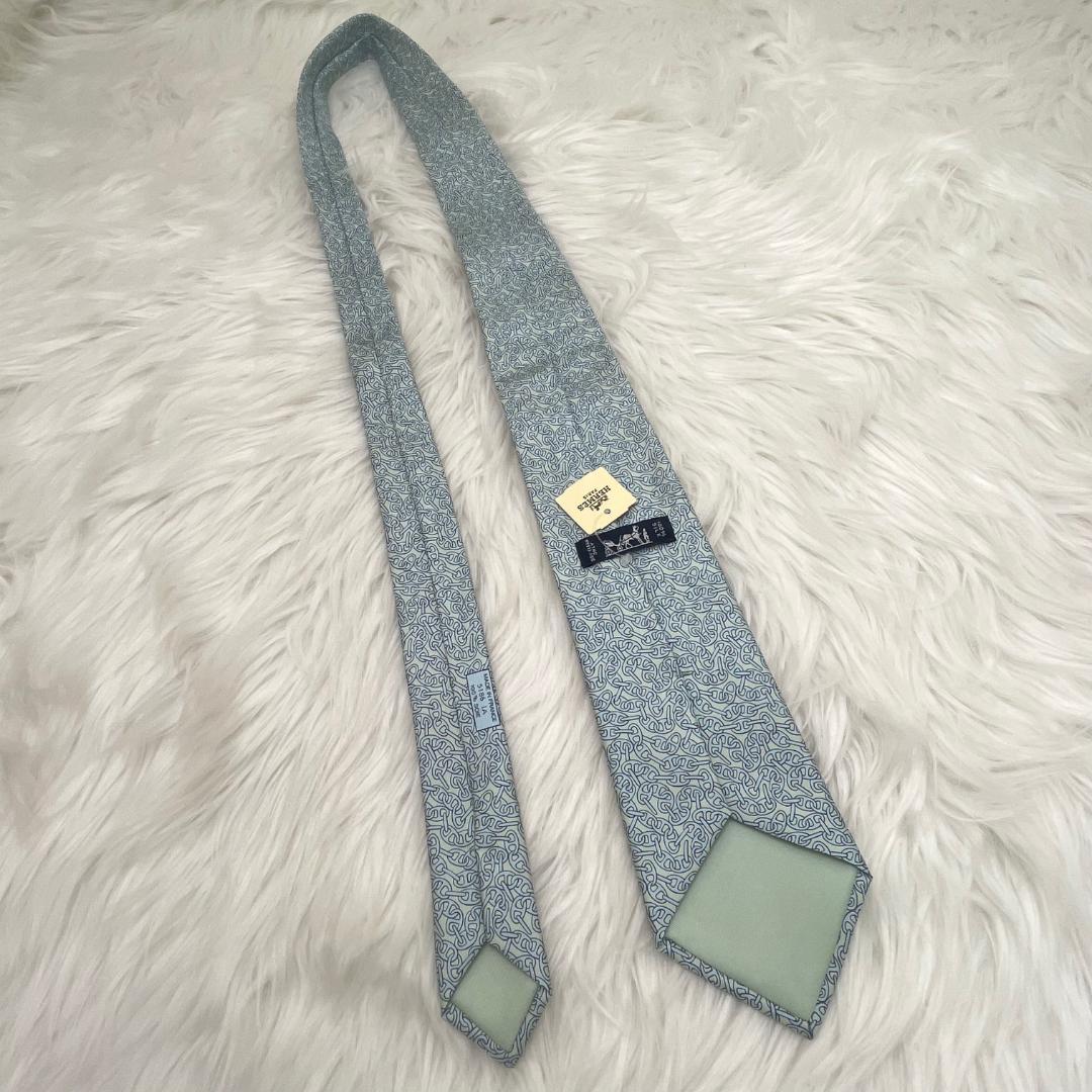 新品未使用品✨エルメス　HERMES ネクタイ　シルク100％　水色