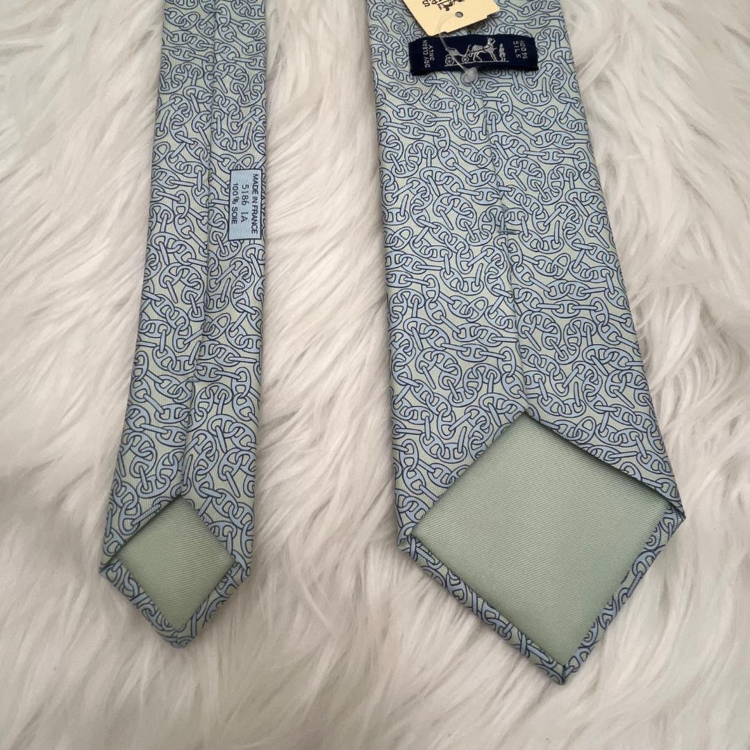 新品未使用品✨エルメス　HERMES ネクタイ　シルク100％　水色