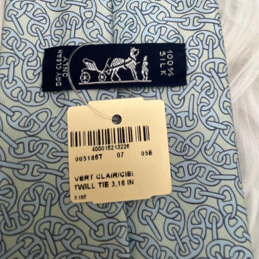 新品未使用品✨エルメス　HERMES ネクタイ　シルク100％　水色