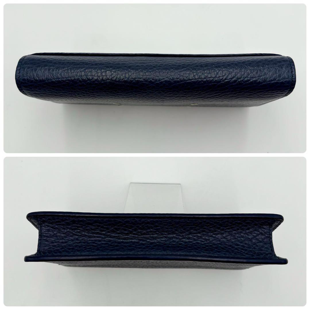 メゾンマルジェラ チェーンウォレット ショルダーバッグ ネイビー レザー