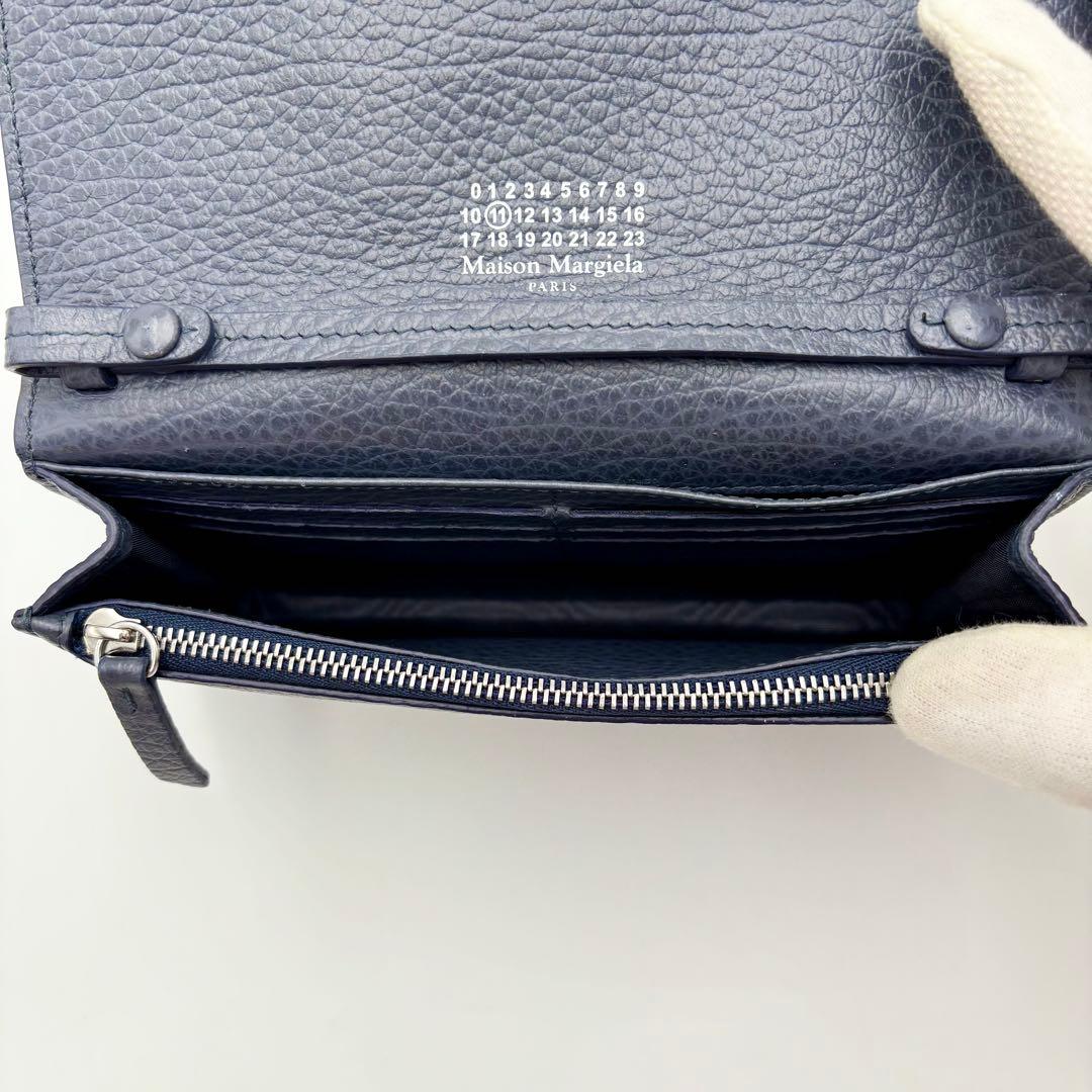 メゾンマルジェラ チェーンウォレット ショルダーバッグ ネイビー レザー