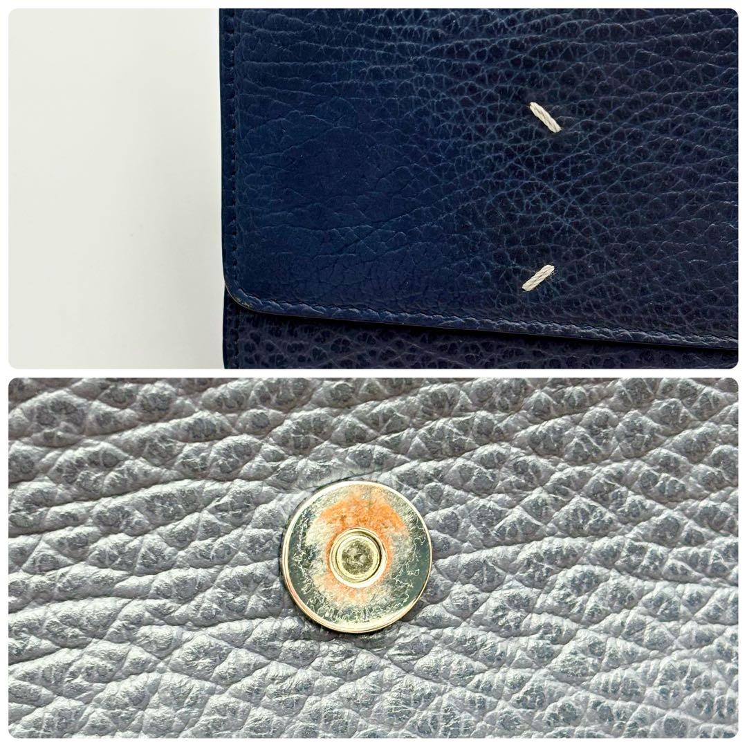 メゾンマルジェラ チェーンウォレット ショルダーバッグ ネイビー レザー