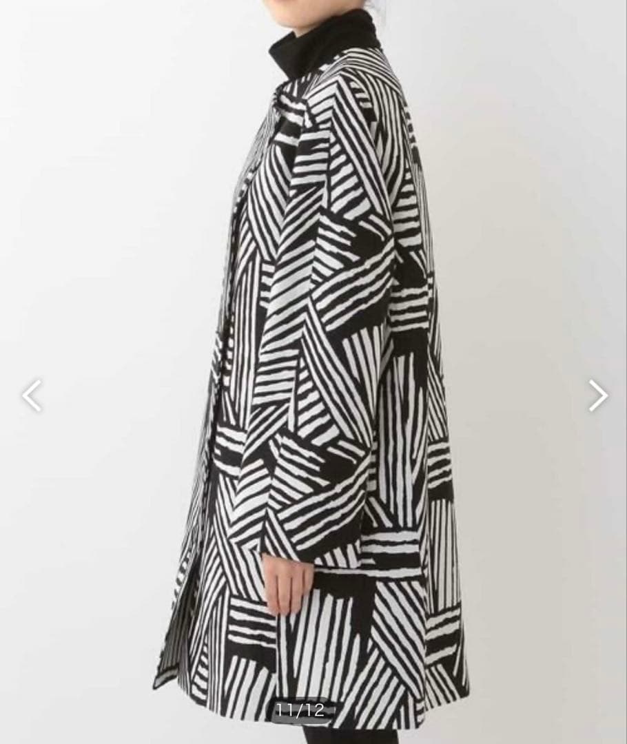 美品【ヒロココシノ ヒロコビス】2way ジャガード 中綿ライナー ロングコート