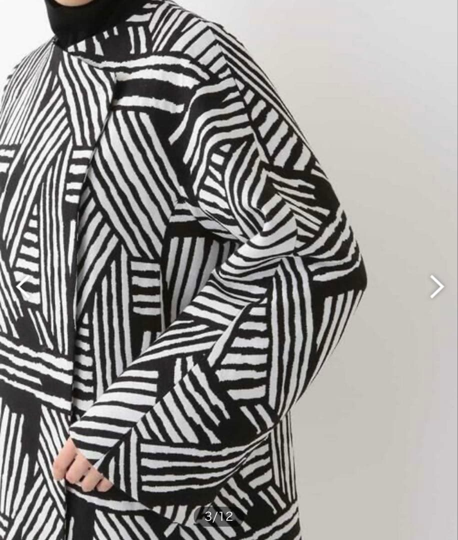 美品【ヒロココシノ ヒロコビス】2way ジャガード 中綿ライナー ロングコート