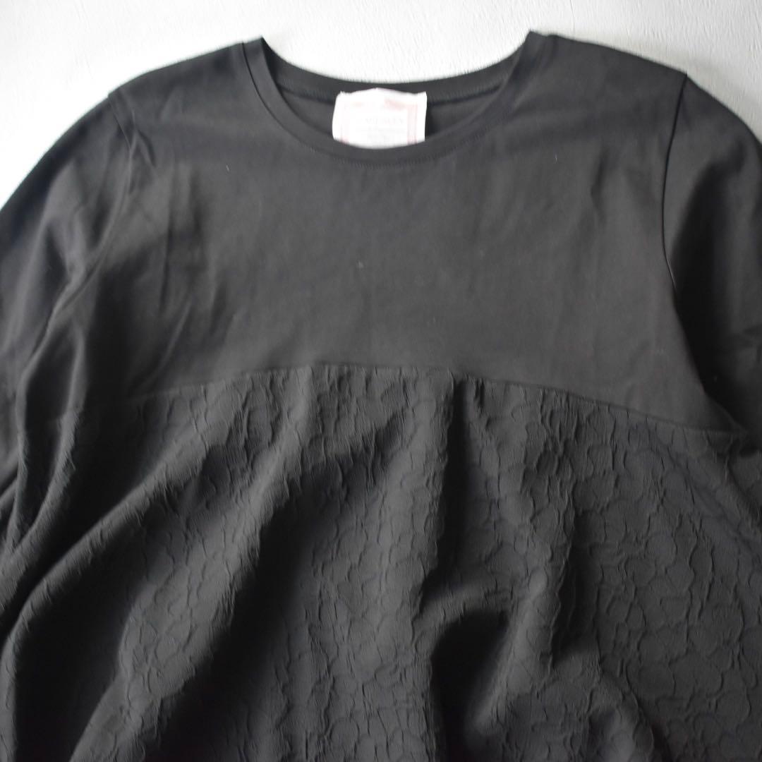 未使用級✨BEARDSLEY 人気　ジャガード マルワンピ バルーン ロング 黒