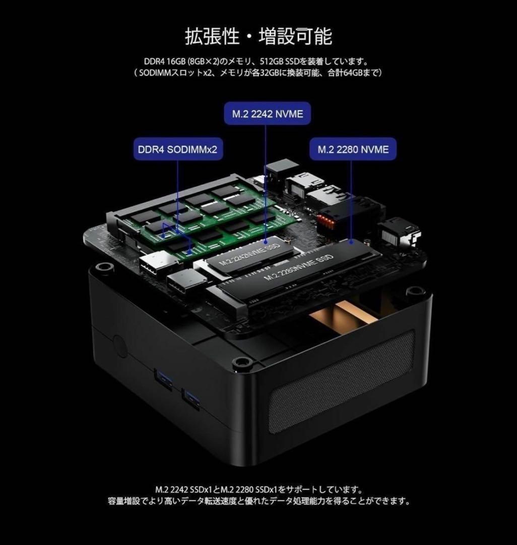 T671 ミニPC AMD Ryzen 5 3550H 16GB/512GB