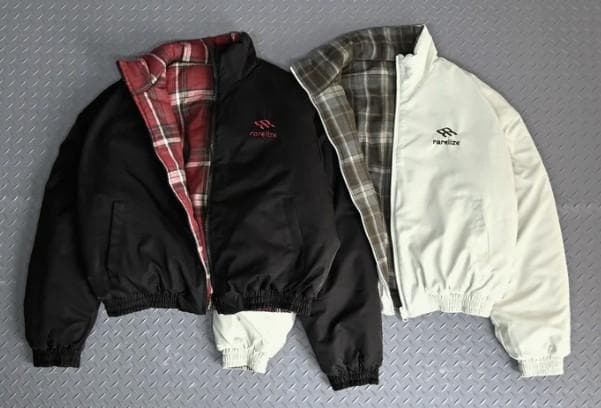 L2142　リバーシブルチェックアウター　L（black）　地底人ONLINE