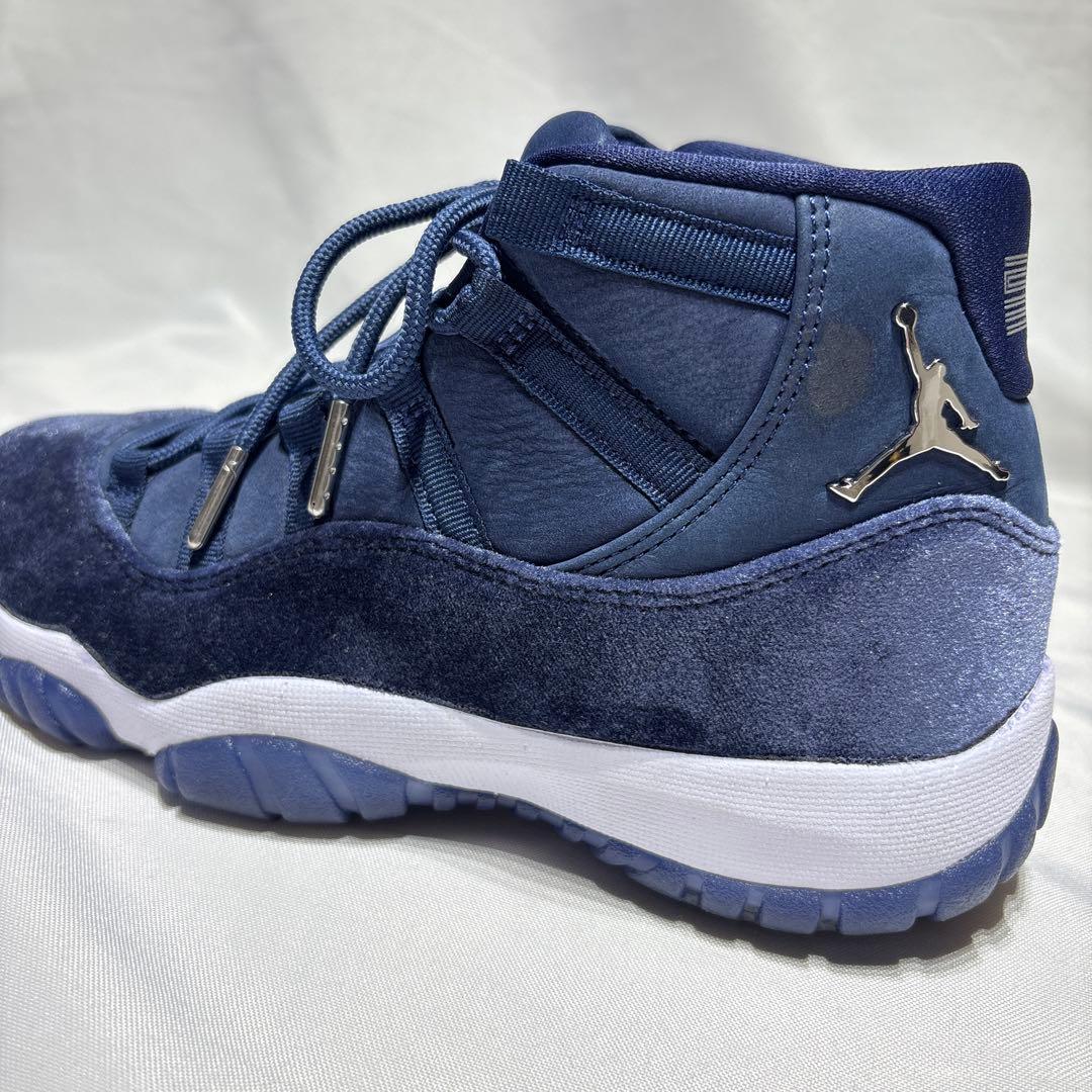 【美品】ナイキ エアジョーダン11 ミッドナイトネイビー ベルベット 25cm