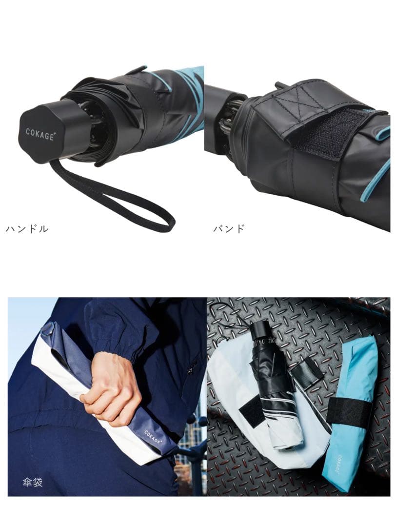 【新品未使用】COKAGE+ ACTIVE 耐風 折りたたみ日傘