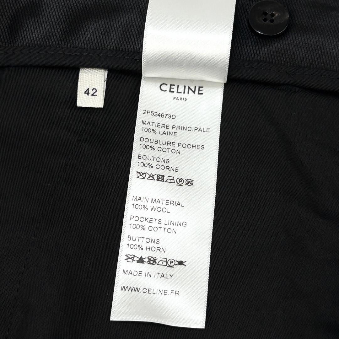 極美品 CELINE 2プリーツ バミューダショーツ / ウールギャバジン 42