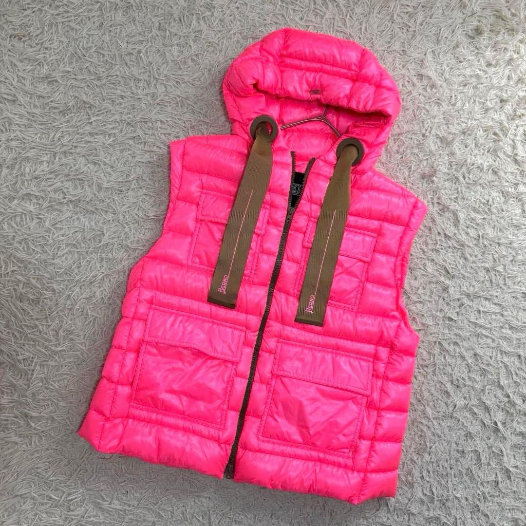 17076✨ヘルノ 22AW ダウンベスト 38 M ピンク