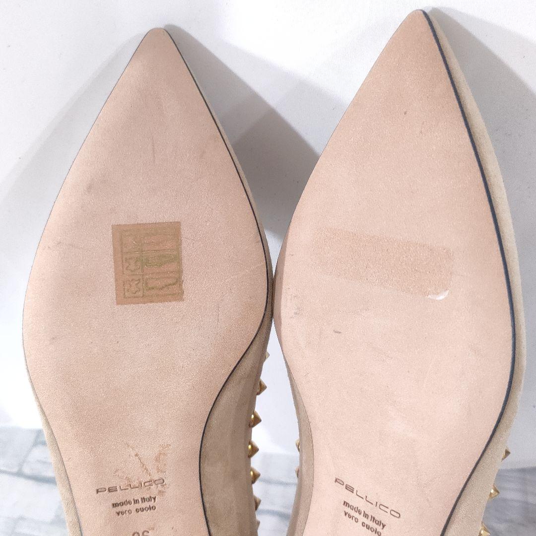 未使用品✨ペリーコ　スウェードフラットパンプス　スタッズ　ベージュ　36