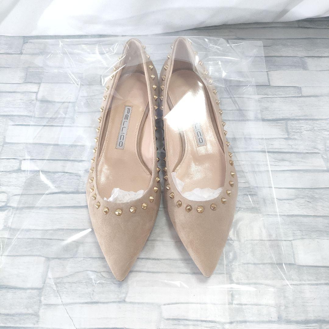 未使用品✨ペリーコ　スウェードフラットパンプス　スタッズ　ベージュ　36