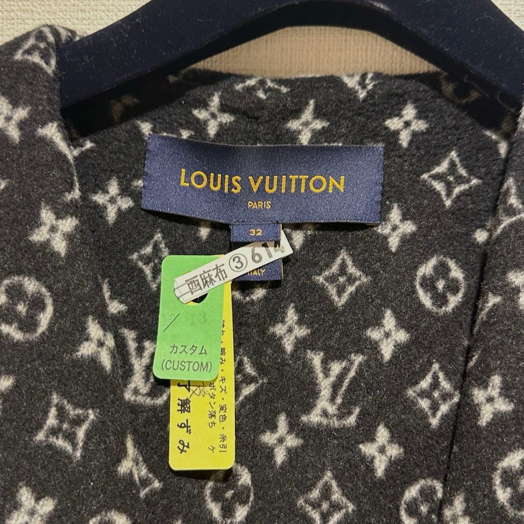 【美品】稀少サイズ LOUIS VUITTON フーデッドラップコート
