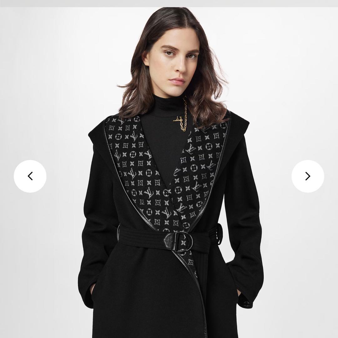 【美品】稀少サイズ LOUIS VUITTON フーデッドラップコート