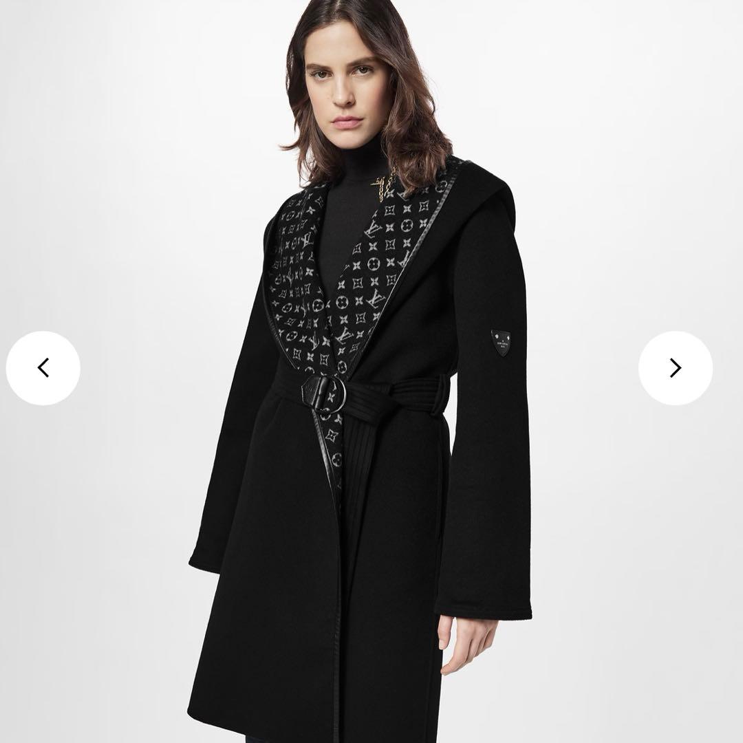 【美品】稀少サイズ LOUIS VUITTON フーデッドラップコート