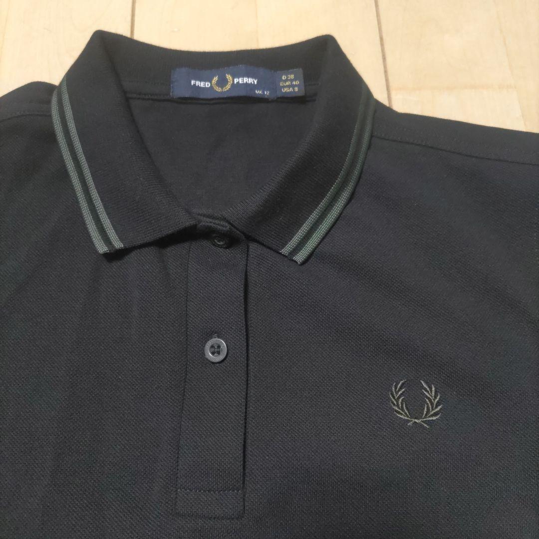 FRED PERRY 黒 ポロシャツ G3600 UK 12