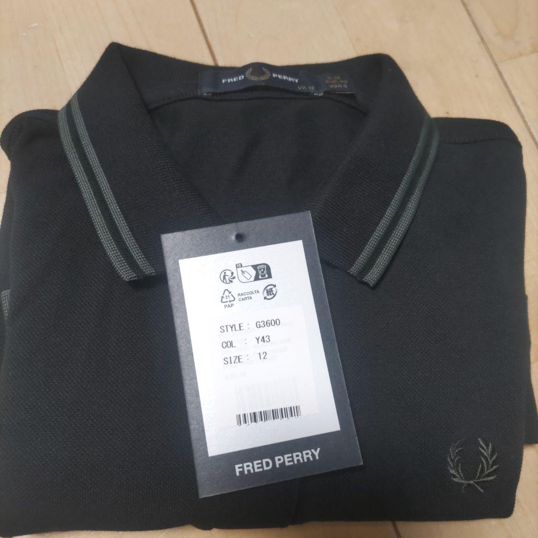 FRED PERRY 黒 ポロシャツ G3600 UK 12