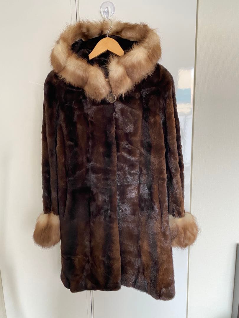 最高級ミンク フードデザインコート