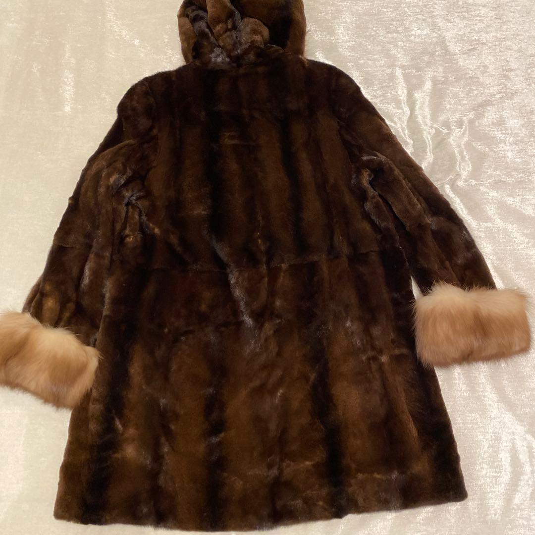 最高級ミンク フードデザインコート